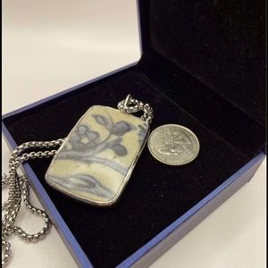 Sterling Necklace Handmade Jasper Neclace, sterling silver with stone pendant